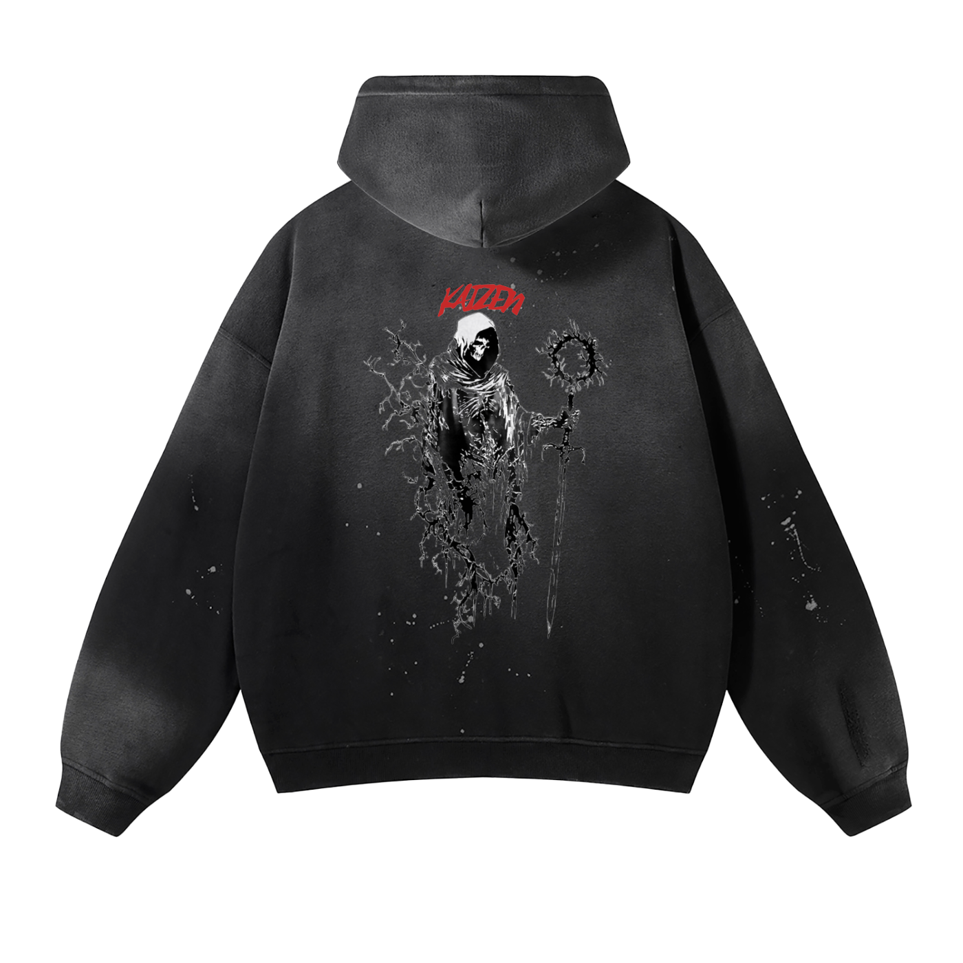 138 Grim Reaper Frayed Fleece Hoodie