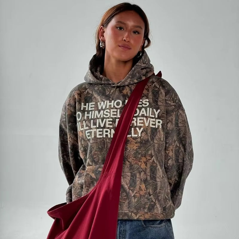 He Who Dies To Himself Daily Will Live Forever Eternally Christian Camo Hoodie