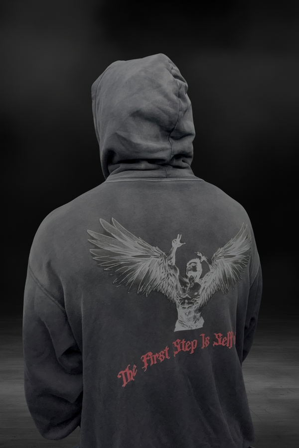 Oversized Vintage "First Step is Self Belief" Zyzz Hoodie