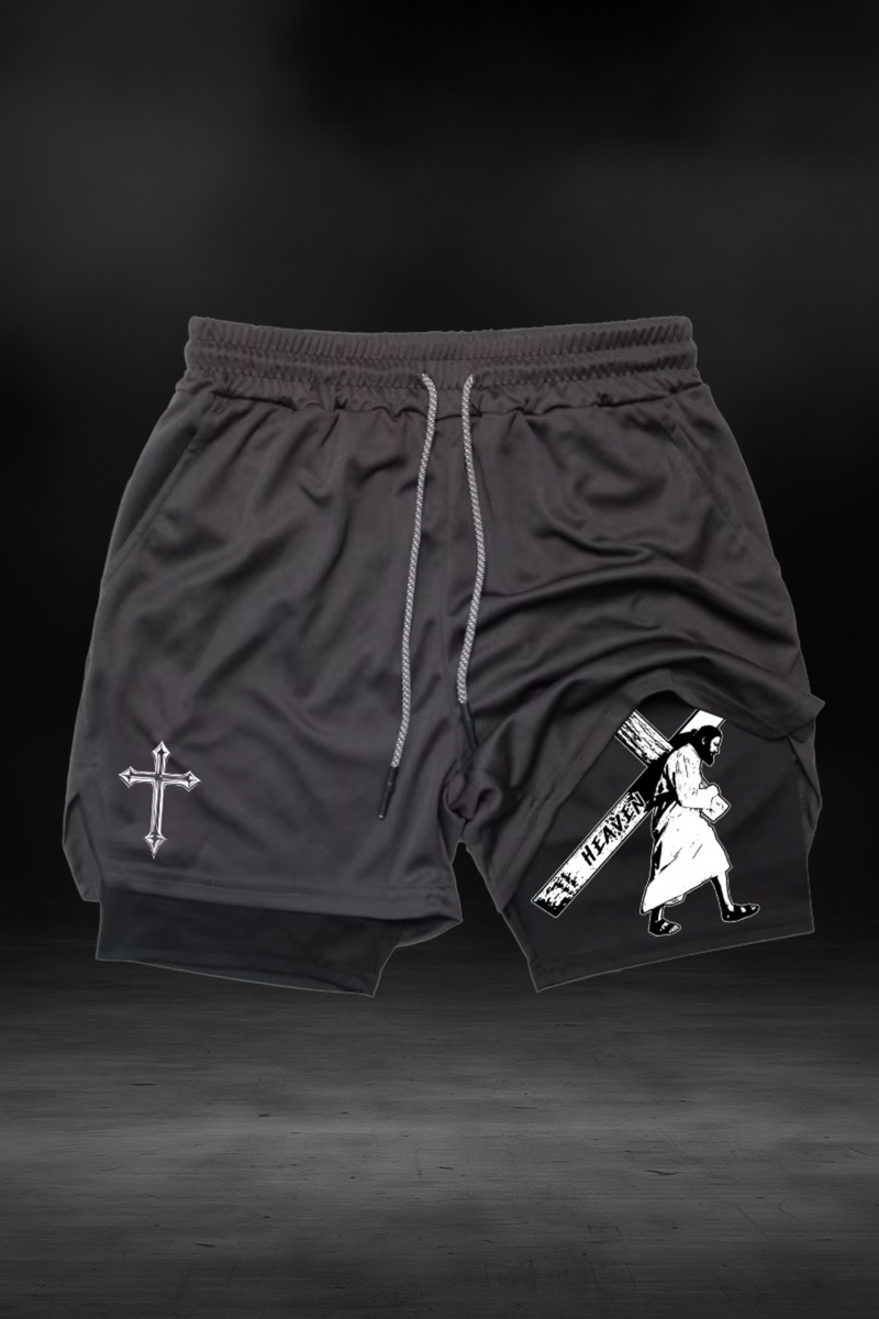"Carrying the Cross" Christian Shorts