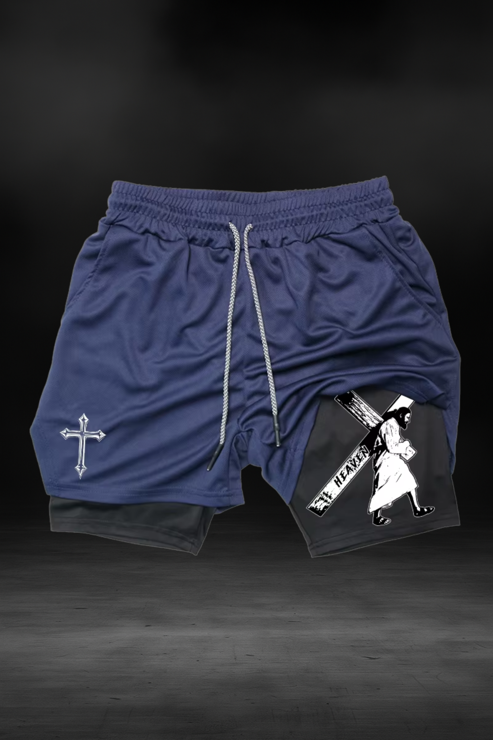 "Carrying the Cross" Christian Shorts