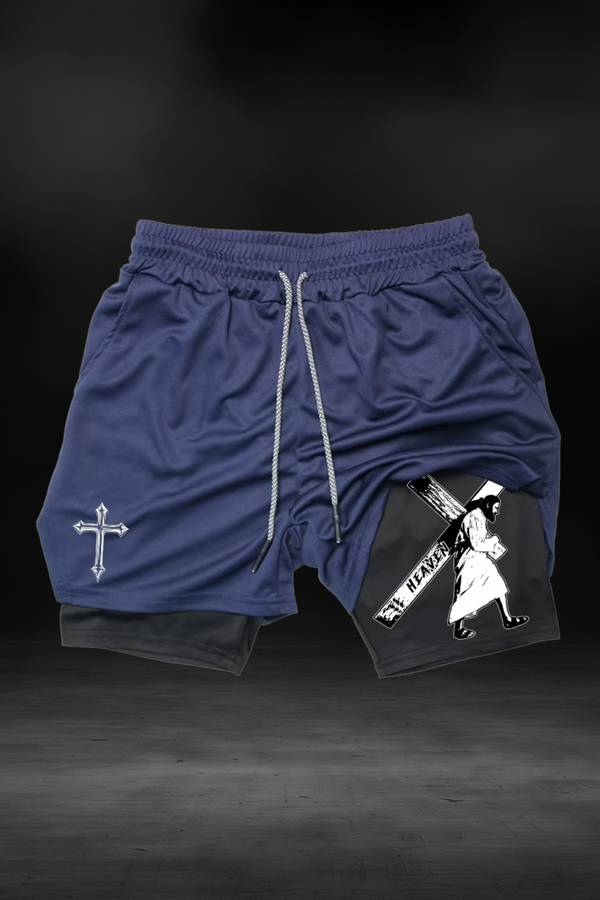 "Carrying the Cross" Christian Shorts