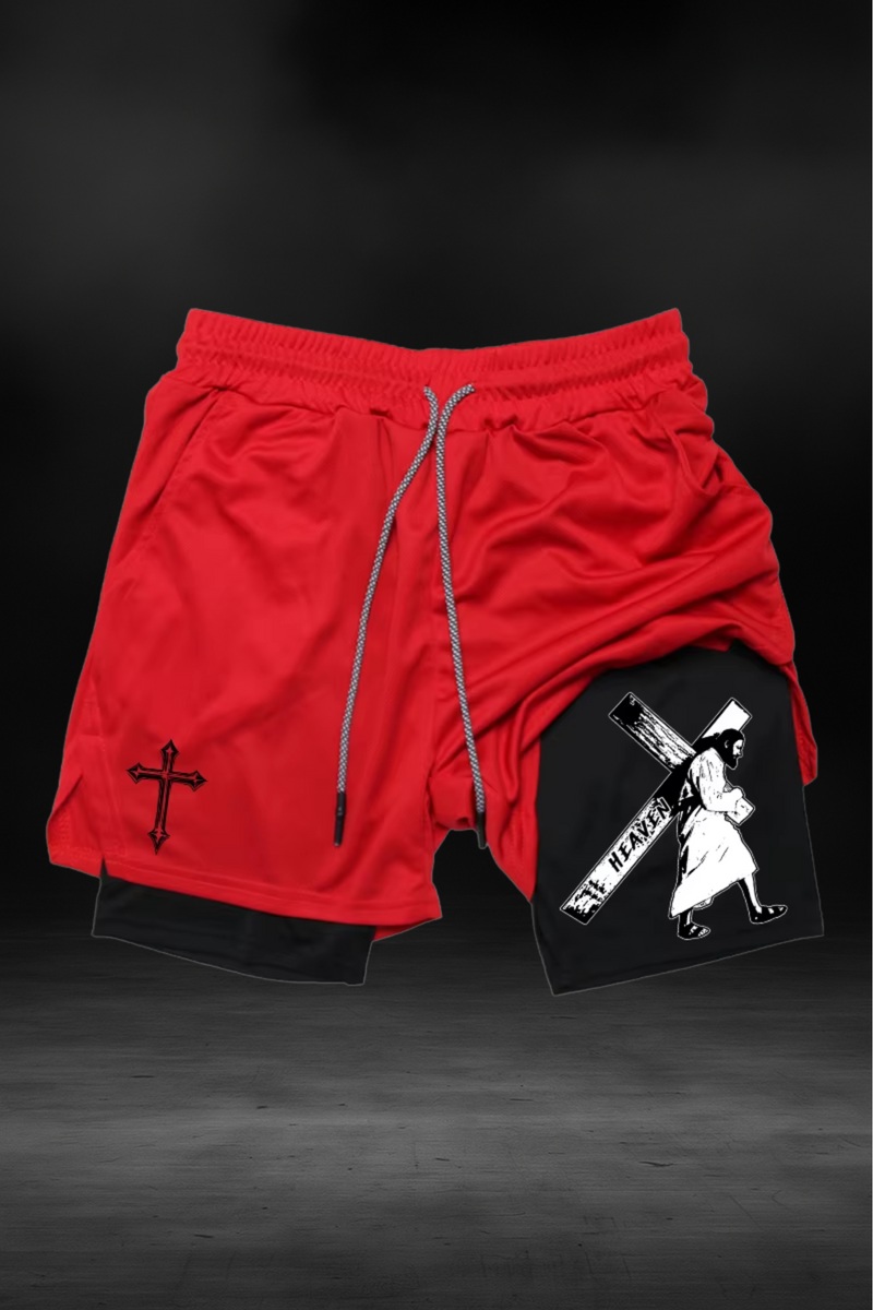 "Carrying the Cross" Christian Shorts
