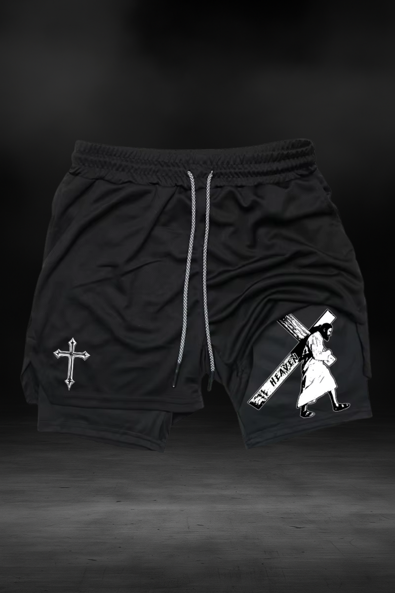 "Carrying the Cross" Christian Shorts
