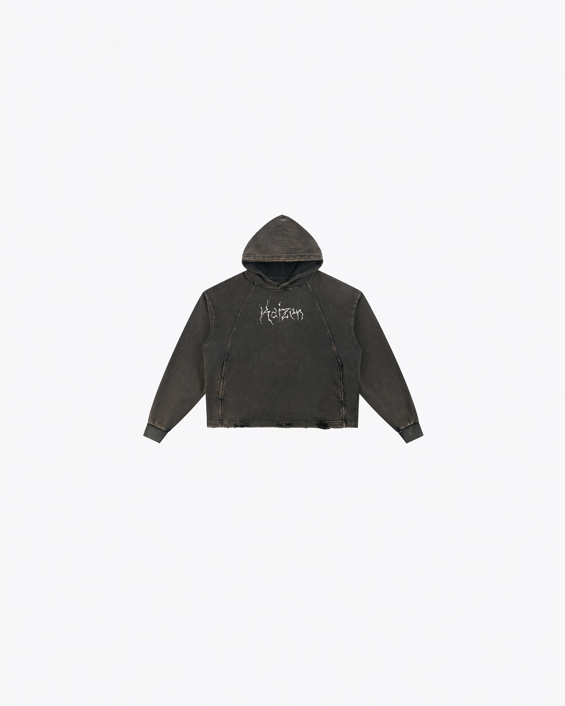 142 - Eternal Warrior Washed Frayed-Hem Hoodie