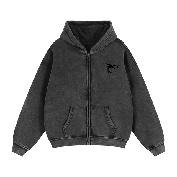 Kaizen Zip Boxy Vintage Hoodie