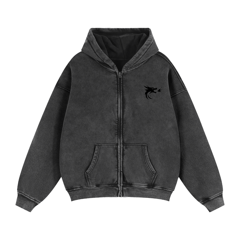 Kaizen Zip Boxy Vintage Hoodie
