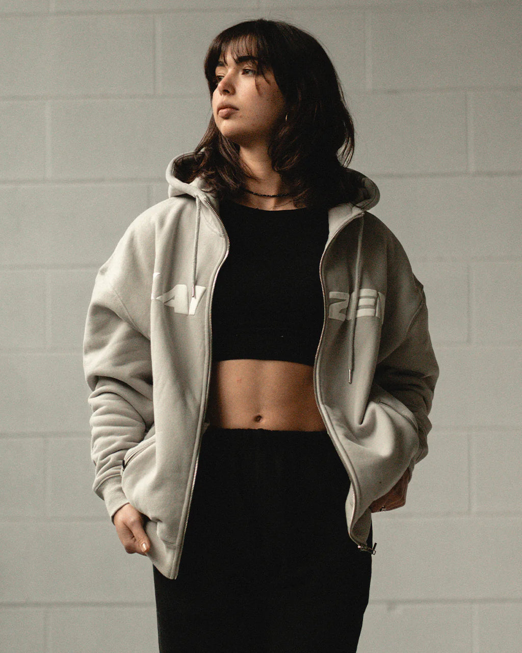 162 - Oversized Kaizen Zip Up Hoodie