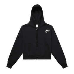 Kaizen Fleeced Zip-Up Cropped Hoodie
