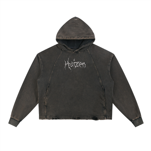 142 - Eternal Warrior Washed Frayed-Hem Hoodie