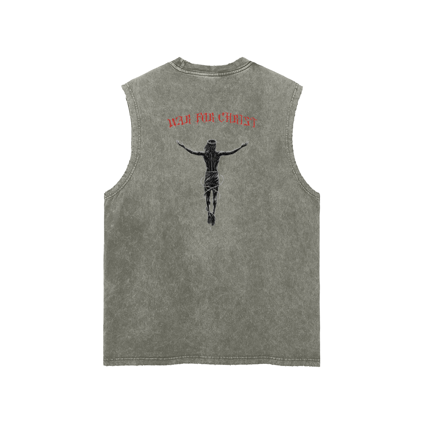 132 War of Christ Frayed Hem Tank Top