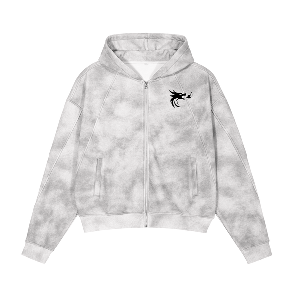 Kaizen Washed Zip-Up Fleece Hoodie