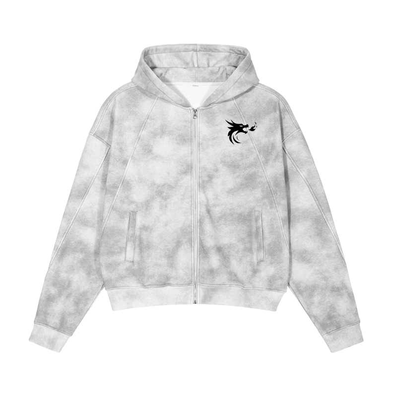 Kaizen Washed Zip-Up Fleece Hoodie