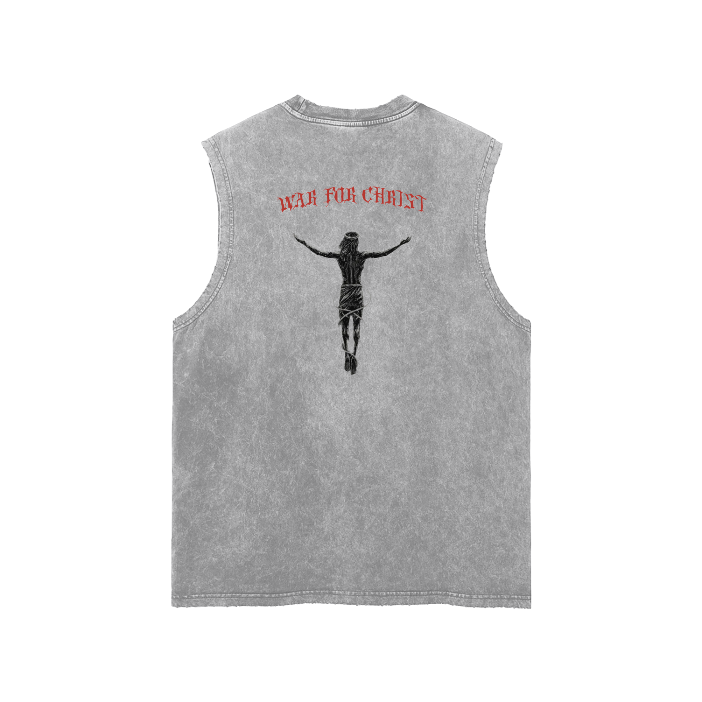 132 War of Christ Frayed Hem Tank Top