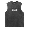 Man wearing a gray Vision Valor Cutoff tank top, a sleeveless muscle gym shirt designed for performance, comfort, and a bold athletic look.