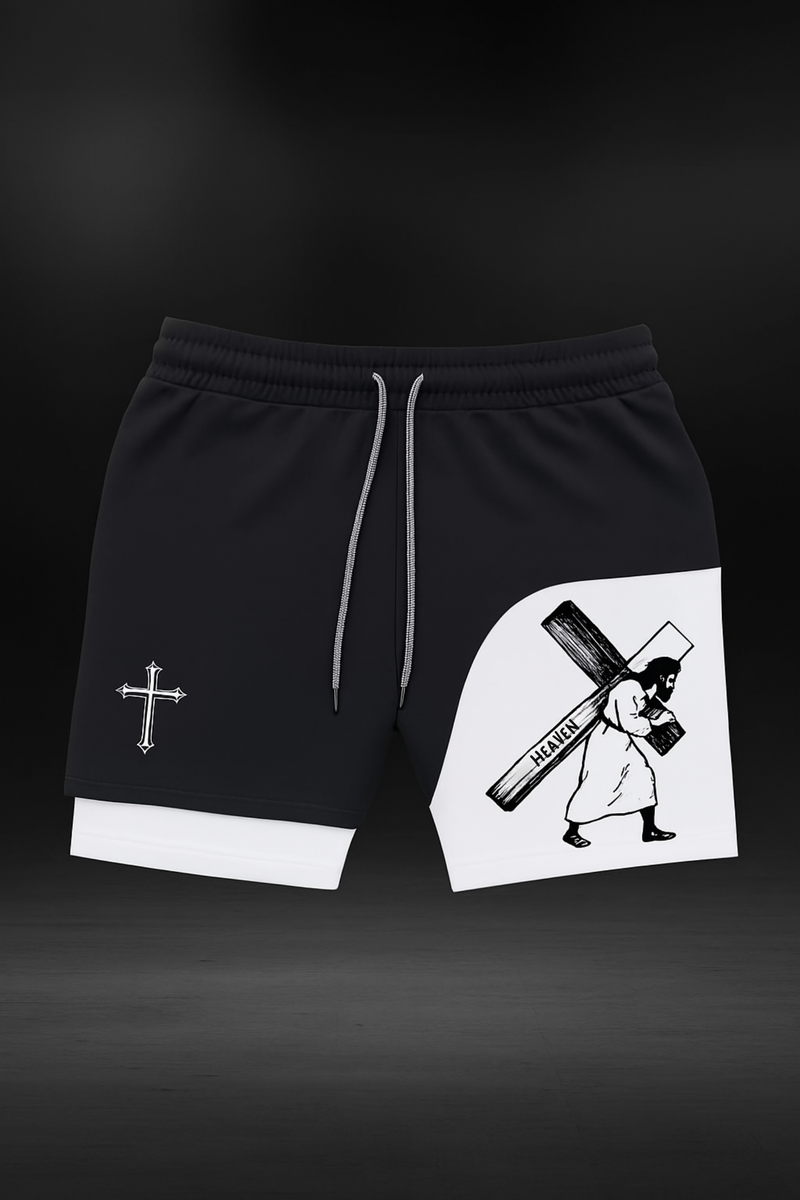 "Carrying the Cross" Christian Shorts