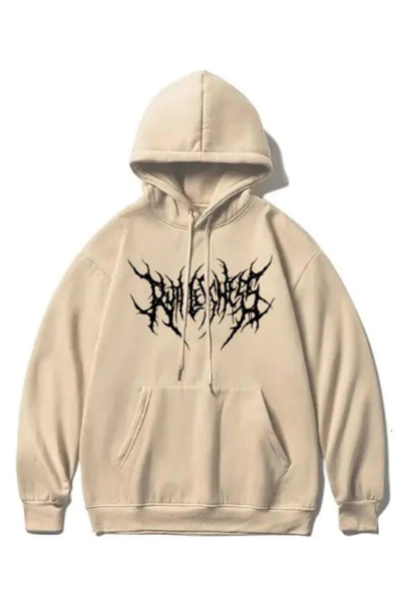 Men's Beige hoodie featuring the Berserk logo, crafted from a soft cotton blend for comfort and style during workouts and casual wear.