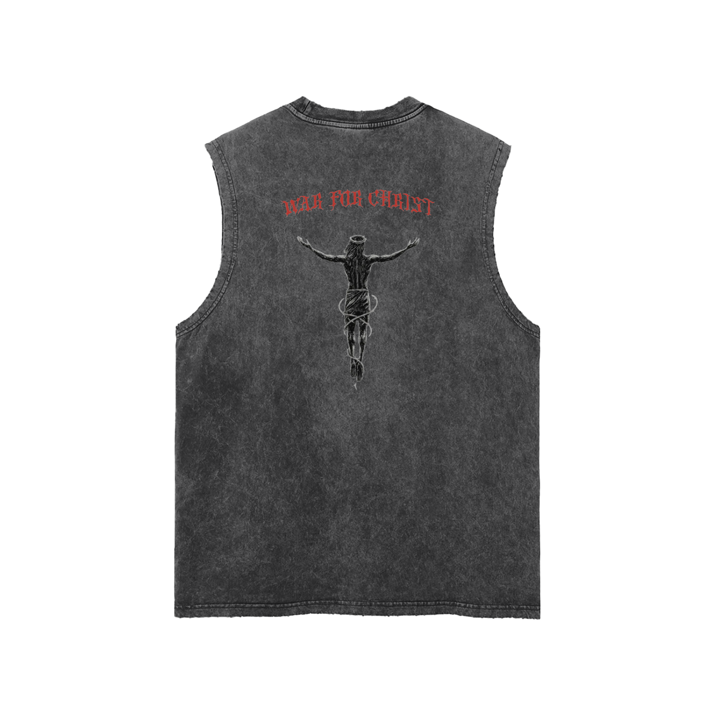 132 War of Christ Frayed Hem Tank Top