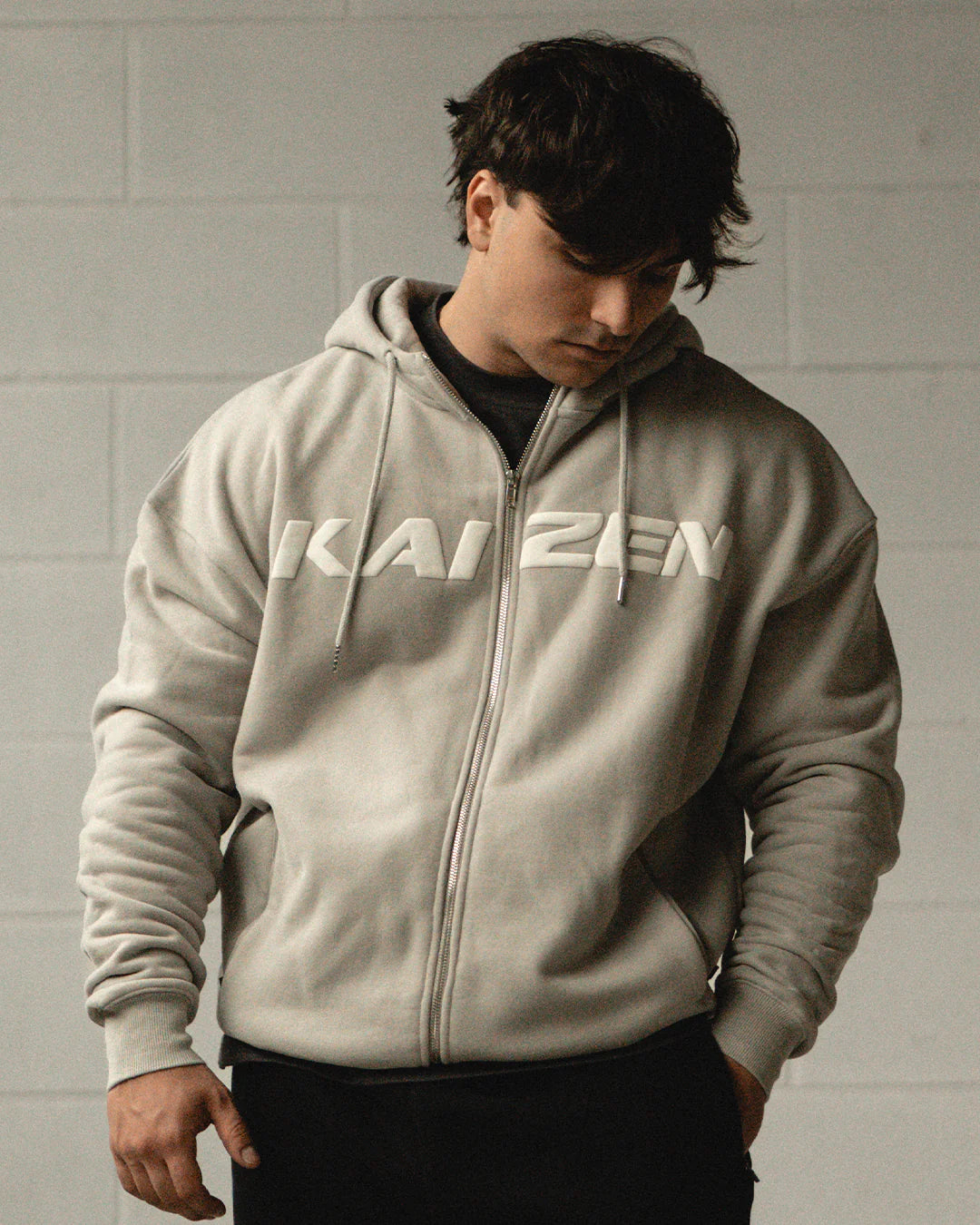 162 - Oversized Kaizen Zip Up Hoodie