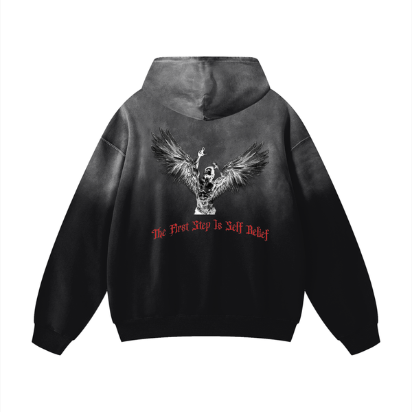 Oversized Vintage "First Step is Self Belief" Zyzz Hoodie