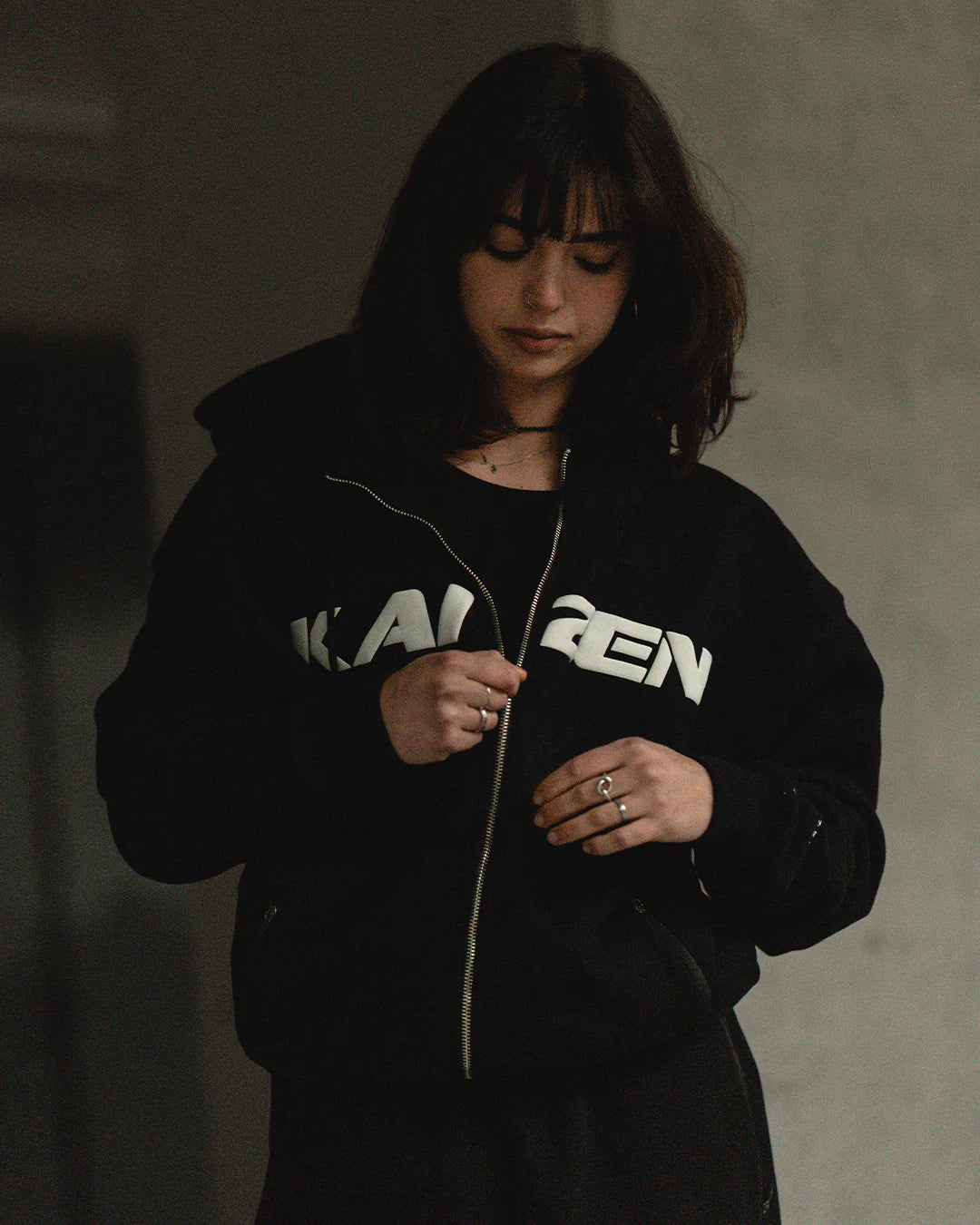 162 - Oversized Kaizen Zip Up Hoodie
