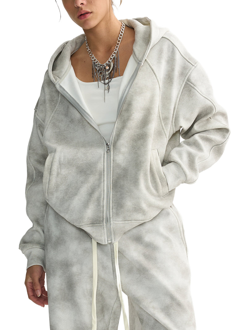Kaizen Washed Zip-Up Fleece Hoodie - Sekai V1