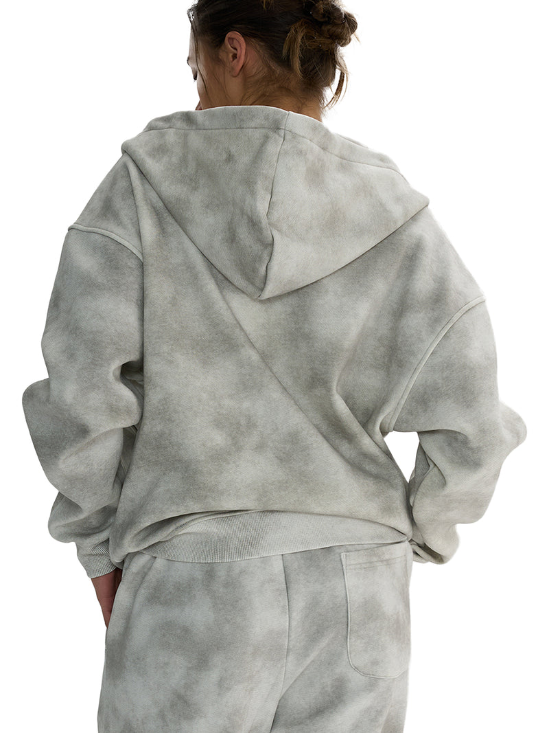 Kaizen Washed Zip-Up Fleece Hoodie