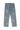 Blue jeans with white cross patterns on a white background