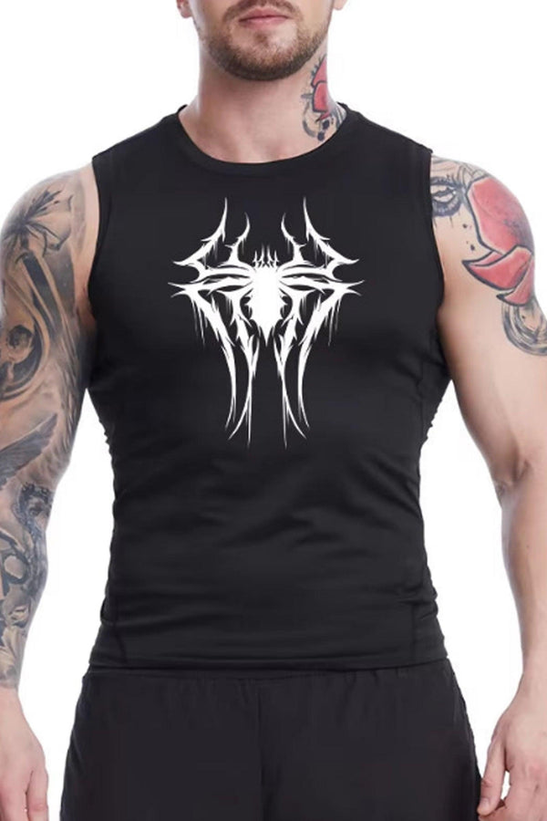 Tank top featuring the Spider-Man logo, designed for comfort and style during workouts or casual wear.